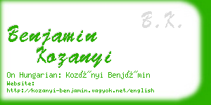 benjamin kozanyi business card